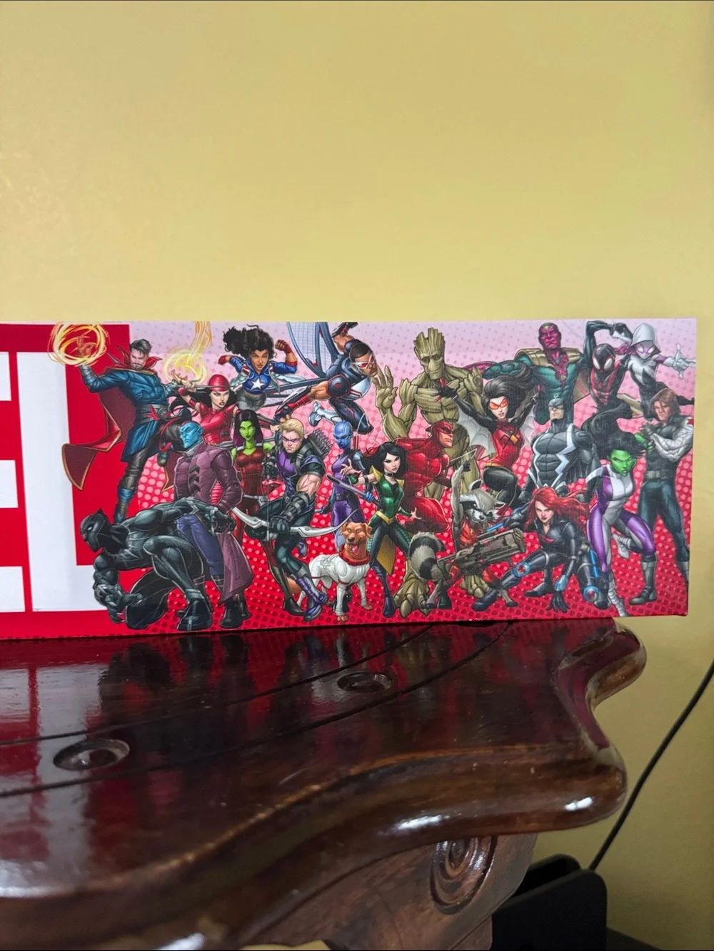 Marvel Red and White Superhero Banner Wall Art